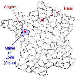 Carte 1. Localisation du département de Maine-et-Loire.
